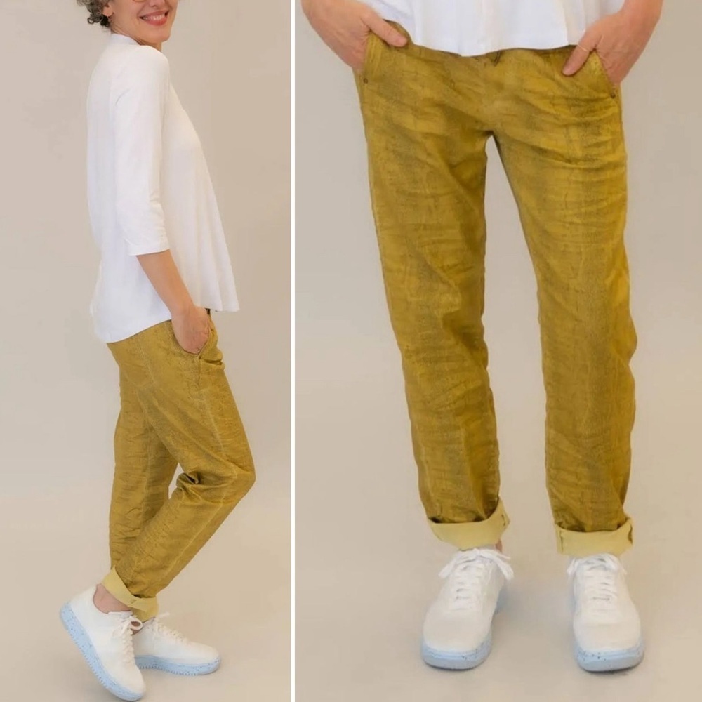 Alembika Leo Iconic Stretch Pull-On Pant Womens Plus 2X Honey Marigold Animal